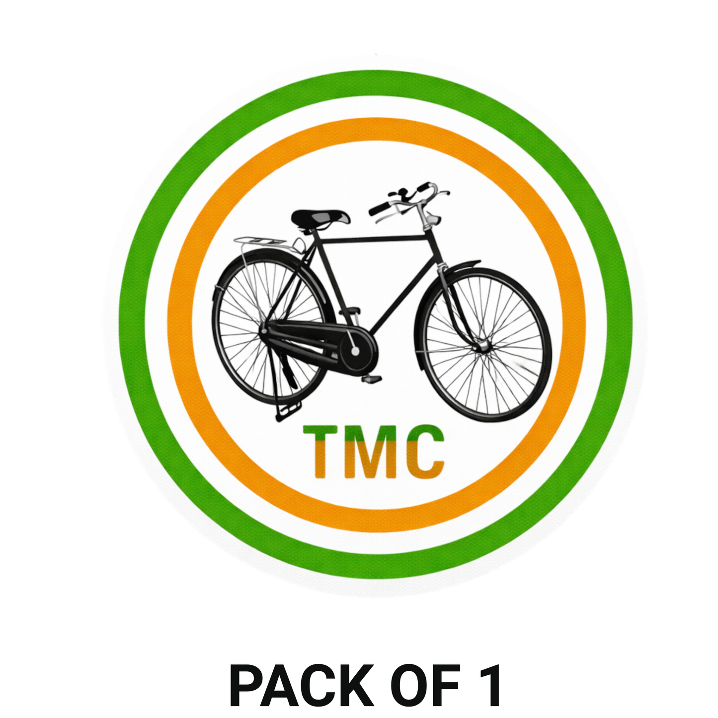 Smeeps TMC Bicycle Symbol Round Sticker – 10.16 cm (4 Inch) Car & Bike Vinyl Decal | Waterproof UV Resistant Political Party Sticker