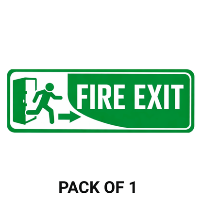 Smeeps Fire Exit Right Arrow Safety Sign Sticker – 21.85 × 7.62 cm (8.6 × 3 Inch) Emergency Exit Direction Vinyl Label | Waterproof UV Resistant Wash Proof Durable