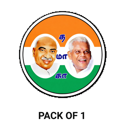 Smeeps Indian National Congress Dual Leader Round Sticker – 10.16 cm (4 Inch) Car & Bike Vinyl Decal | Waterproof UV Resistant Political Sticker