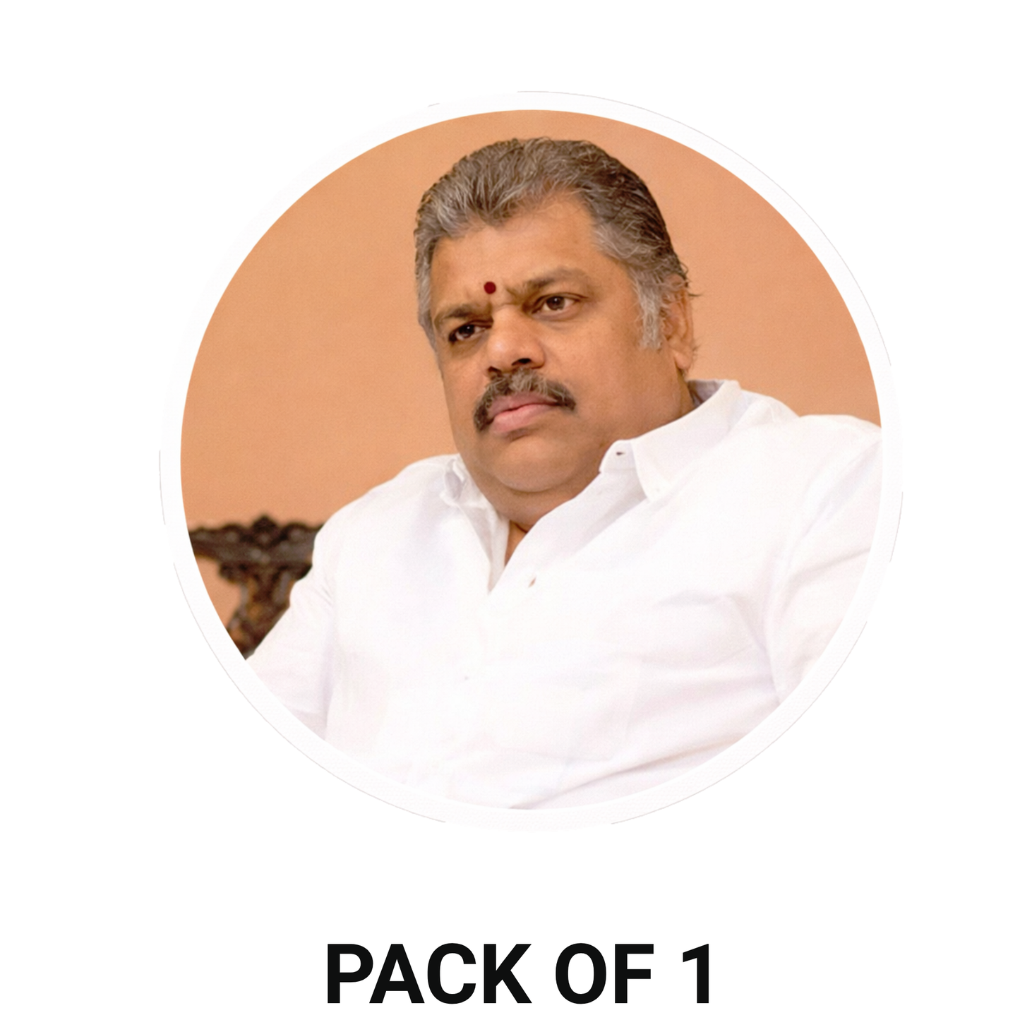 Smeeps G.K. Vasan Portrait Round Sticker – 10.16 cm (4 Inch) Car & Bike Vinyl Decal | Waterproof UV Resistant Political Sticker