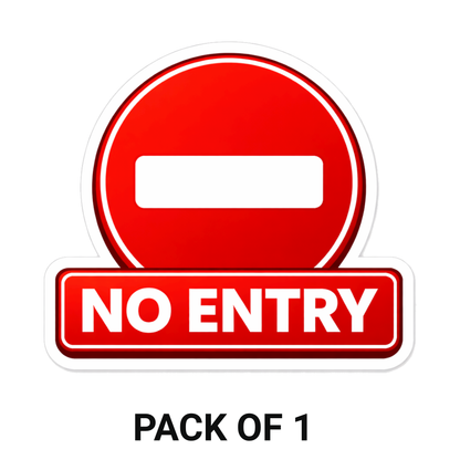 Smeeps No Entry Sign Sticker – 15.24 × 15.24 cm (6 × 6 Inch) Traffic Safety Vinyl Decal for Door & Wall | Waterproof UV Resistant Warning Sticker