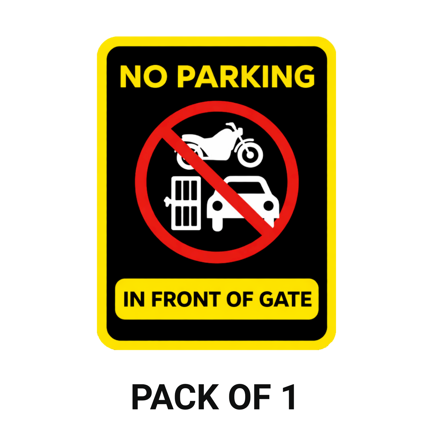 Smeeps No Parking in Front of Gate Safety Sign Sticker – 20.32 × 15.50 cm (8 × 6.1 Inch) Vehicle Parking Prohibited Vinyl Warning Sign | Waterproof UV Resistant Wash Proof Durable