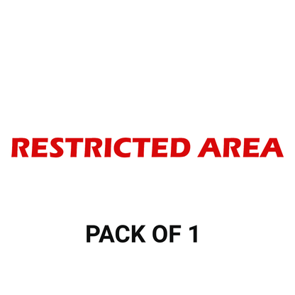 Smeeps Restricted Area Sticker – 3 x 41.4 cm Safety Warning Decal | Bold Red Text | Waterproof & Durable Vinyl Label