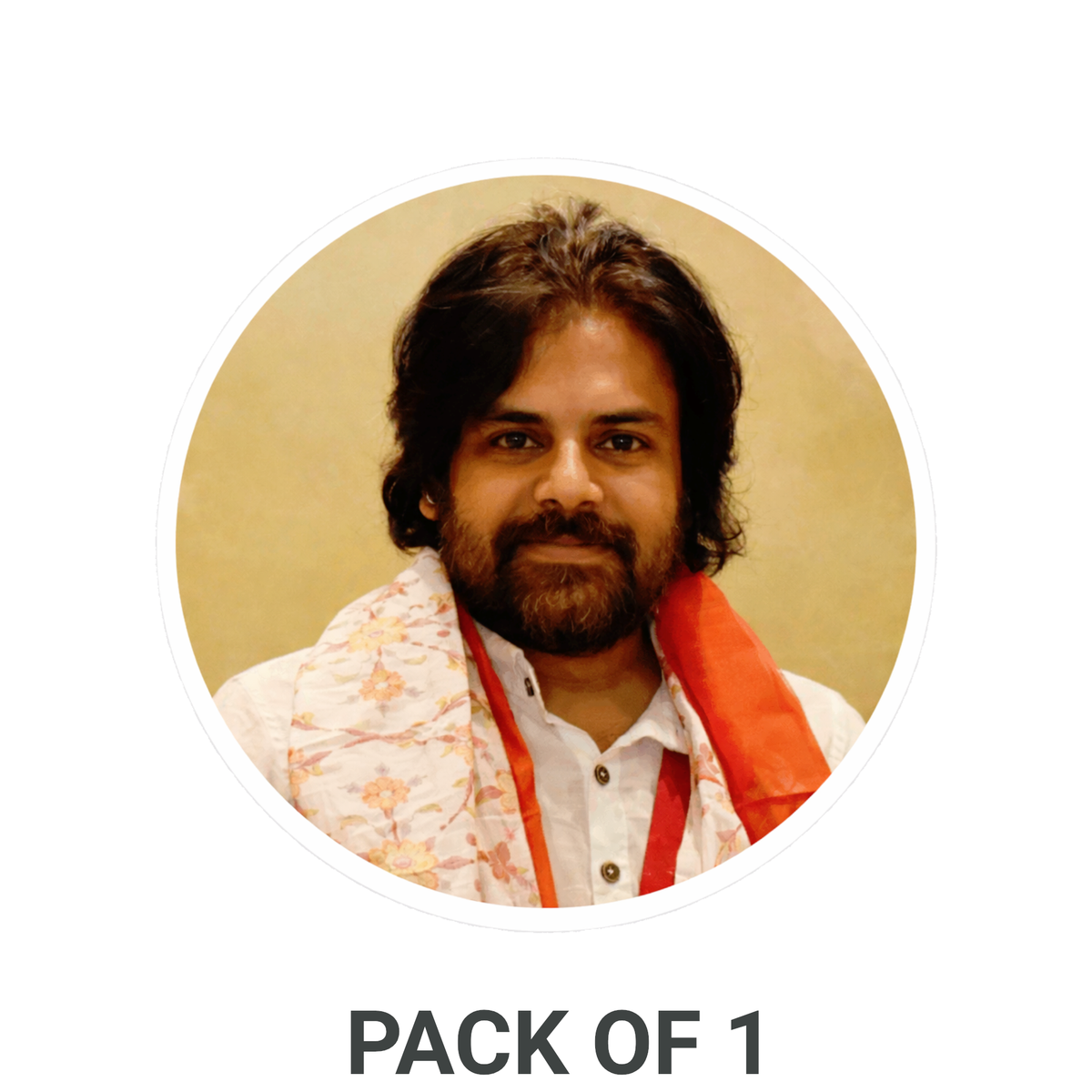 Smeeps Pawan Kalyan Sticker – 10.16 cm Round Car & Bike Vinyl Decal | Waterproof Political Leader Design