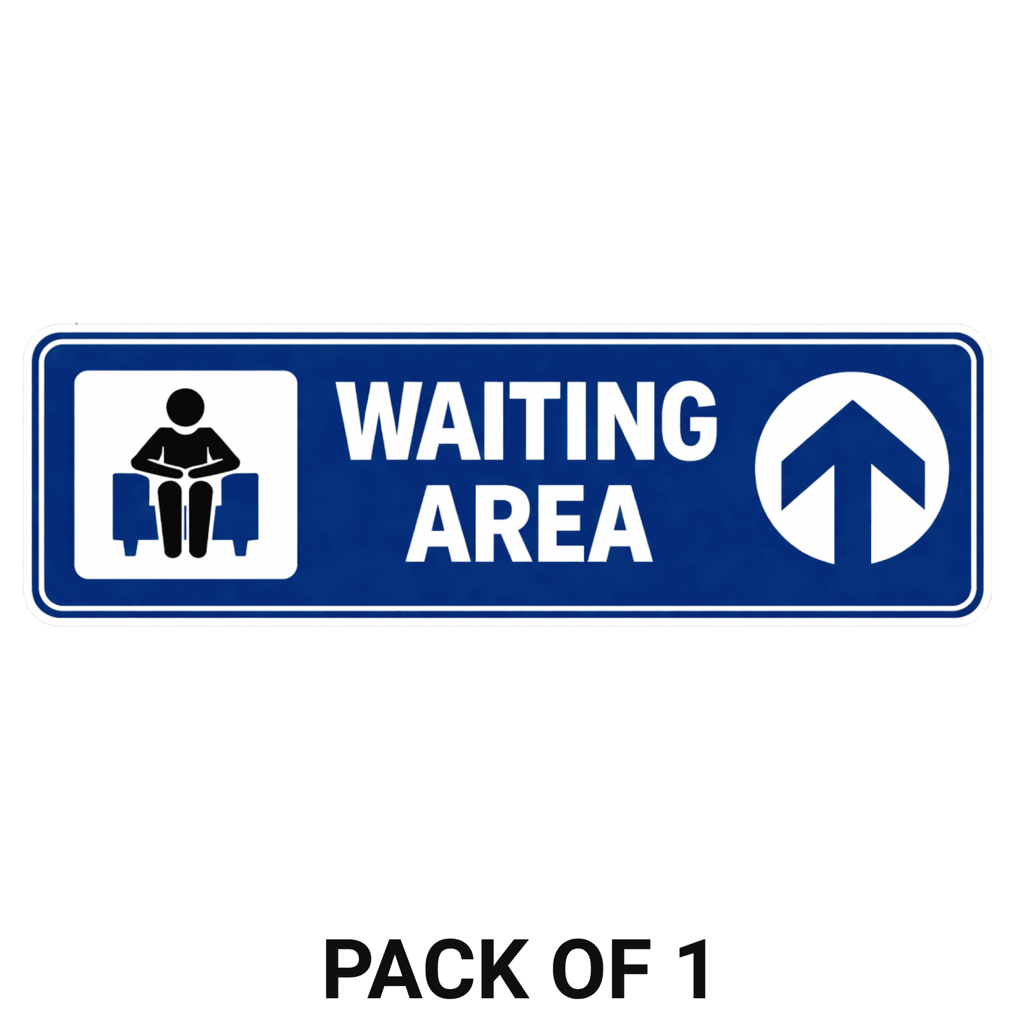 Smeeps Waiting Area Direction Sticker – 16.26 × 5.08 cm (6.4 × 2 Inch) Premium Vinyl Sign | Waiting Area Guidance Sticker with Arrow | Waterproof UV Resistant Wash Proof | Pack of 1