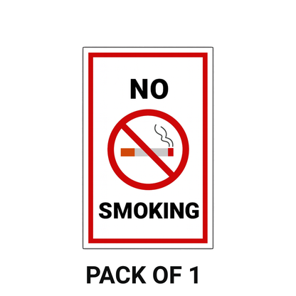 Smeeps NO SMOKING Sticker – 20.32 x 12.96 cm Warning Sign | Waterproof & UV-Proof Vinyl for Offices, Shops, Hotels & Public Areas