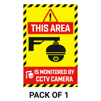 Smeeps This Area Is Monitored by CCTV Camera Warning Sticker – 20.32 × 13.21 cm (8 × 5.2 Inch) Surveillance Security Vinyl Sign | Waterproof UV Resistant Wash Proof Durable