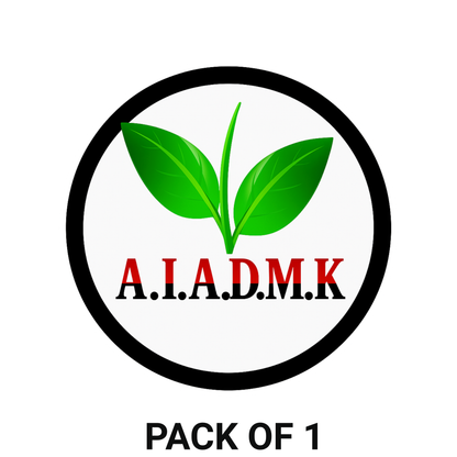 Smeeps A.I.A.D.M.K Round Sticker – 10.16 x 10.16 cm Vinyl Car & Bike Decal | Waterproof & UV Resistant | Premium Political Party Emblem Sticker