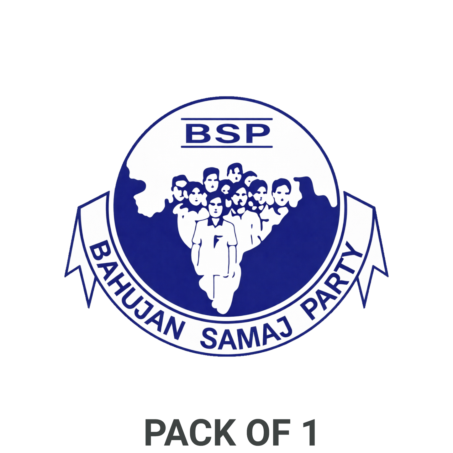 Smeeps BSP Party Logo Round Sticker – 10.16 cm (4 Inch) Car & Bike Vinyl Decal | Bahujan Samaj Party Political Sticker | Waterproof UV Resistant