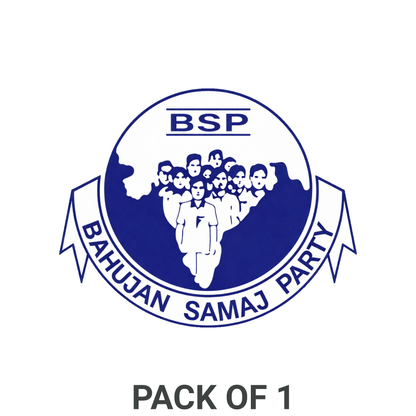 Smeeps BSP Party Logo Round Sticker – 10.16 cm (4 Inch) Car & Bike Vinyl Decal | Bahujan Samaj Party Political Sticker | Waterproof UV Resistant
