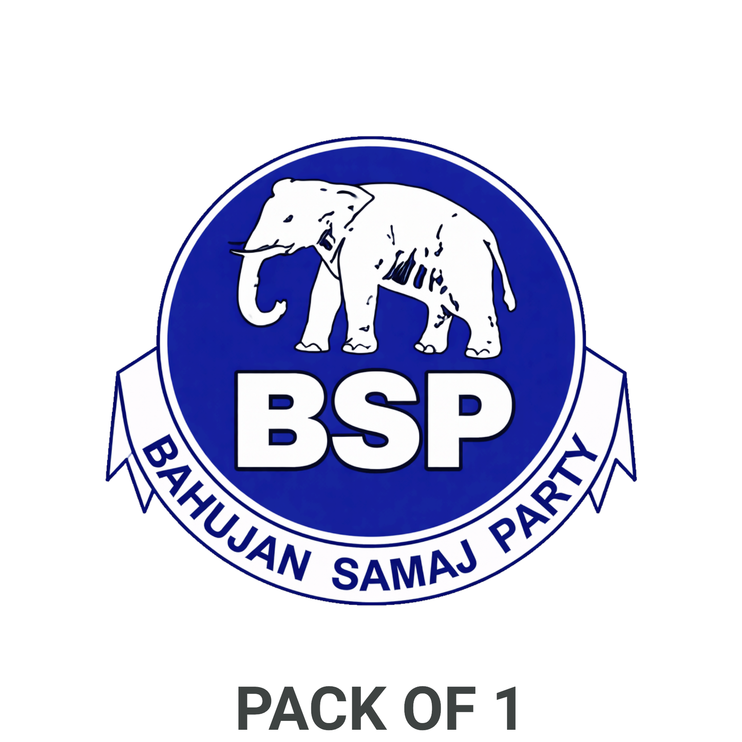Smeeps BSP Elephant Logo Round Sticker – 10.16 cm (4 Inch) Car & Bike Vinyl Decal | Bahujan Samaj Party Political Sticker | Waterproof UV Resistant