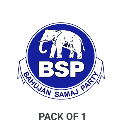 Smeeps BSP Elephant Logo Round Sticker – 10.16 cm (4 Inch) Car & Bike Vinyl Decal | Bahujan Samaj Party Political Sticker | Waterproof UV Resistant