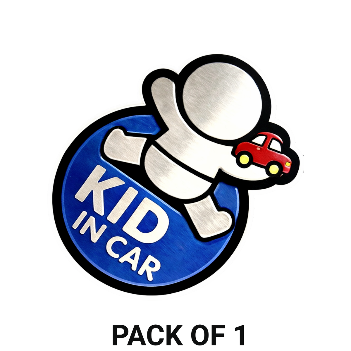 Smeeps Kid In Car Sticker – 12.7 × 12.7 cm (5 × 5 Inch) Waterproof Vinyl Safety Sticker for Cars | Cute Child Safety Car Decal | UV Resistant | Pack of 1