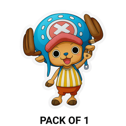 Smeeps Chopper One Piece Sticker – 8.89 x 10.16 cm Cute Anime Car & Bike Decal | Waterproof & UV Resistant