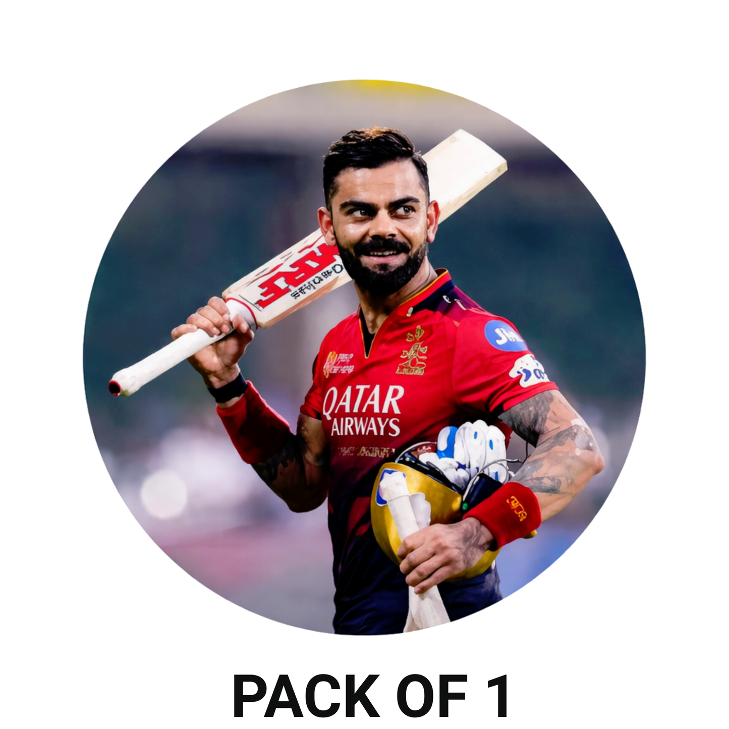 Smeeps Cricket Champion Player Sticker – 10.16 cm (4 Inch) Round Car & Bike Vinyl Decal | Premium Sports Design | Waterproof UV Resistant