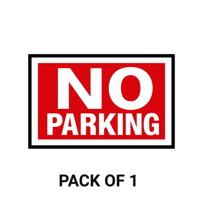Smeeps NO PARKING Sign Sticker – 20.32 x 12.96 cm Bold Red Warning Label | Gate, Wall & Outdoor Use | Waterproof & UV-Resistant