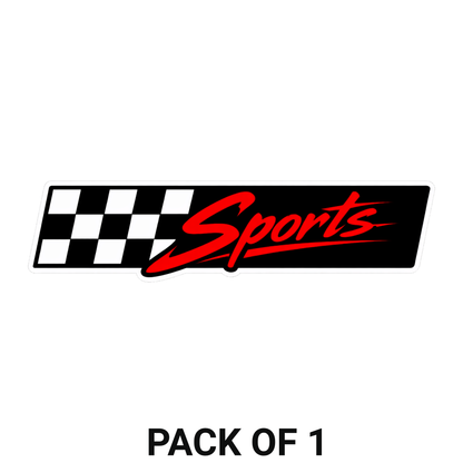 Smeeps Sports Racing Sticker – 12.7 × 3.05 cm (5 × 1.2 Inch) Waterproof Vinyl Car & Bike Decal | Checkered Flag Sports Graphic | UV Resistant Washproof Automotive Sticker | Pack of 1