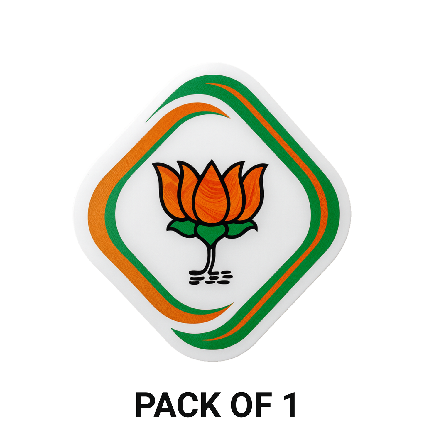 Smeeps BJP Lotus Sticker – 10.16 x 10.93 cm Waterproof Car & Bike Vinyl Decal | Durable & Wash-Proof Political Symbol Sticker