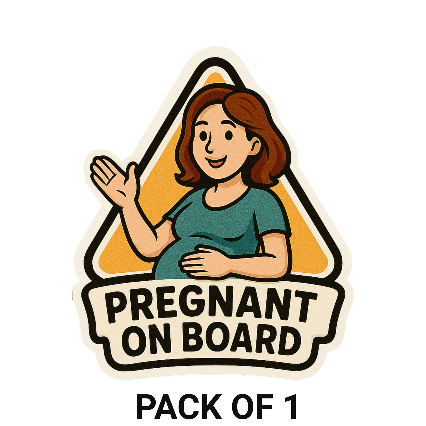 Smeeps Pregnant On Board Car Sticker – Safety Alert Vinyl Decal for Expectant Mothers | 9.4 x 11.43 cm Premium Wash-Proof Sticker