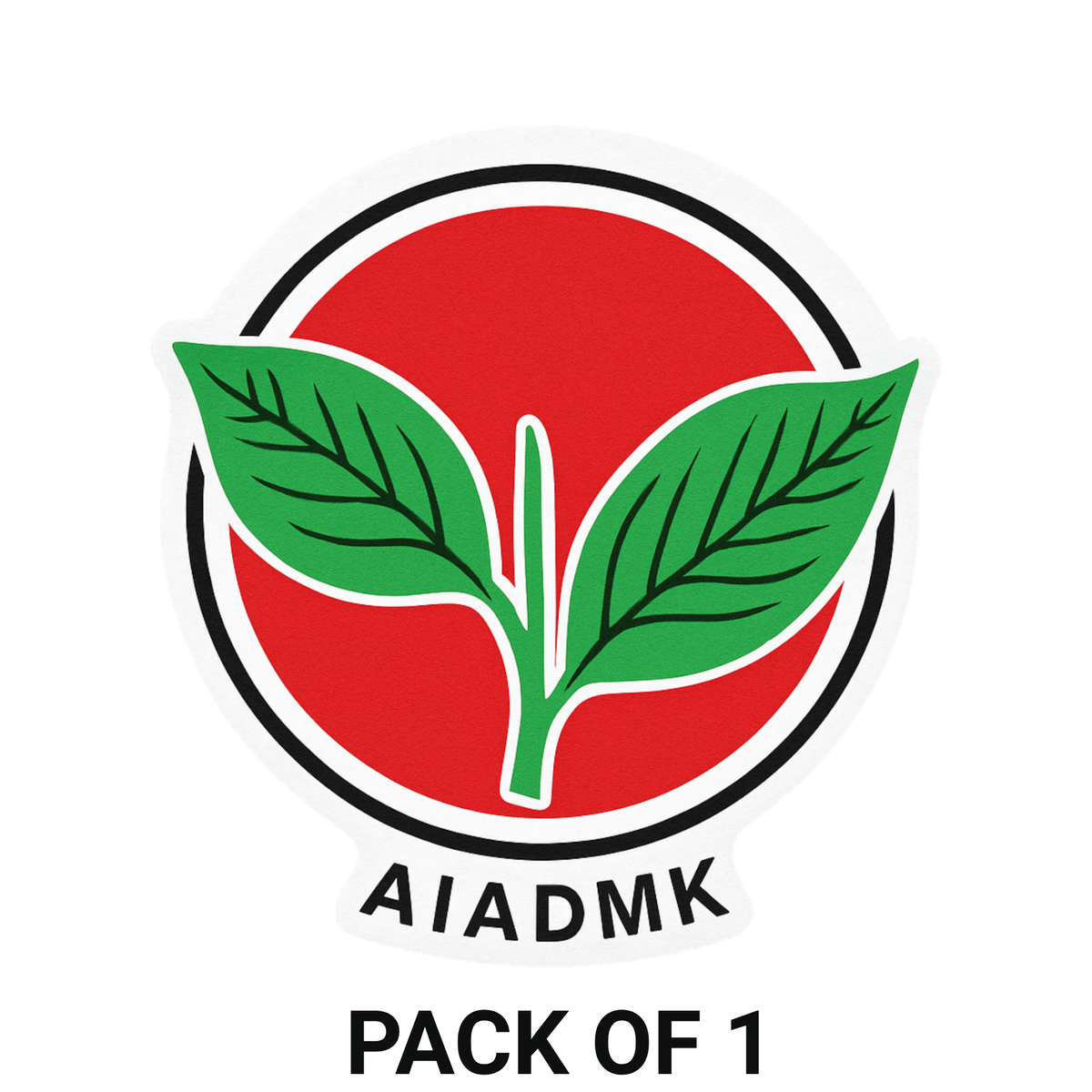 Smeeps AIADMK Red Emblem Sticker – 10.16 x 9.40 cm Car & Bike Vinyl Decal | Waterproof & UV Resistant | Political Party Symbol Sticker