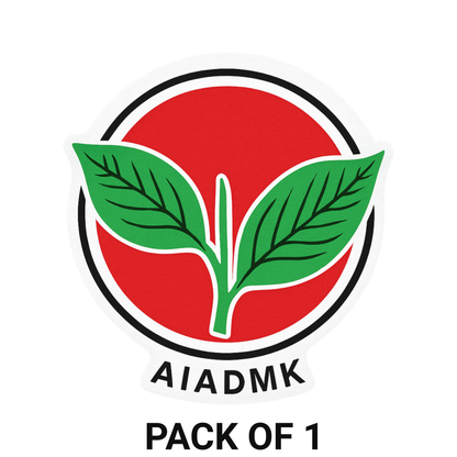 Smeeps AIADMK Red Emblem Sticker – 10.16 x 9.40 cm Car & Bike Vinyl Decal | Waterproof & UV Resistant | Political Party Symbol Sticker