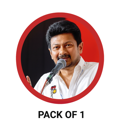 Smeeps Udhayanidhi Stalin Sticker – Public Speech Portrait Design | 10.16 cm Premium Vinyl | Waterproof & UV Resistant Political Car/Bike Deca