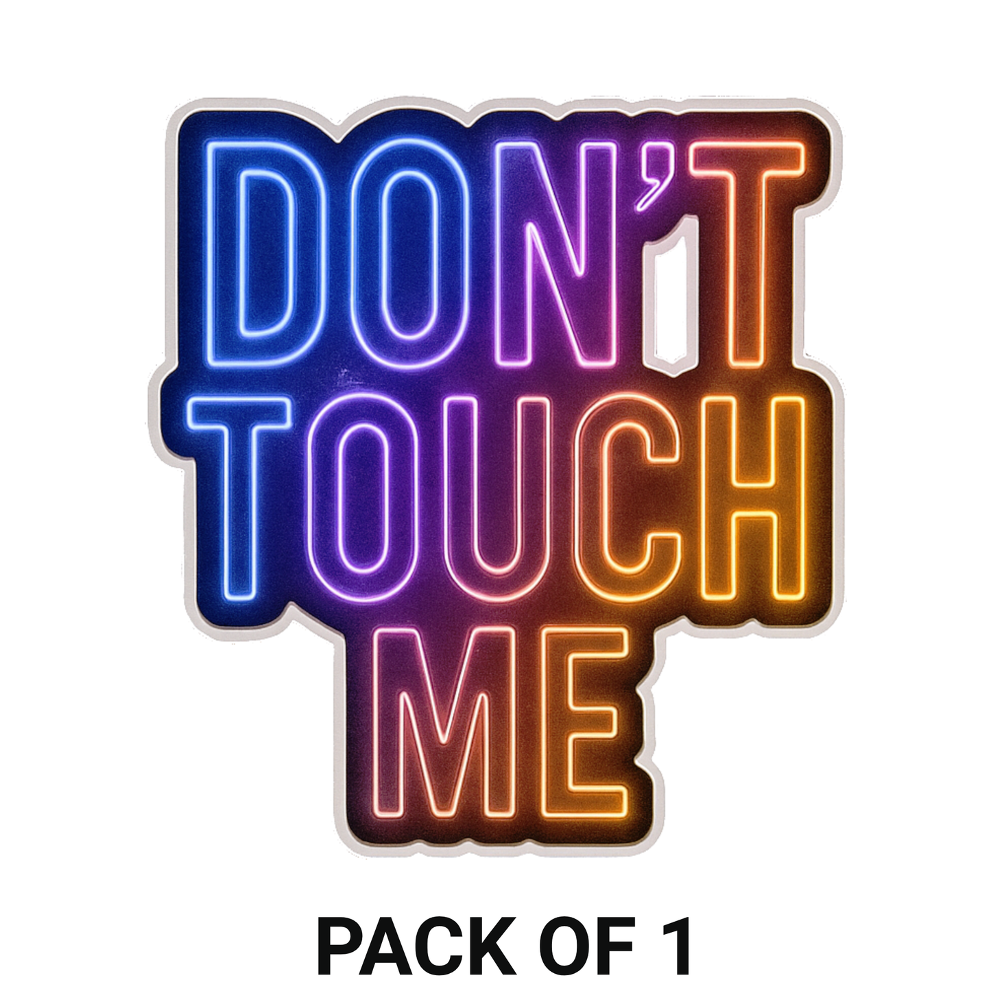 Smeeps “Don’t Touch Me” Car Sticker – 10.16 x 11.43 cm Neon Glow Decal | Waterproof Vinyl | Car Back Bumper & Window Protection Sticker