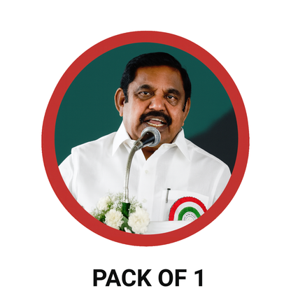 Smeeps EPS Sticker – Edappadi K. Palaniswami Photo Circle Decal | 10.16 cm Premium Vinyl | Waterproof & UV Resistant Political Sticker for Car/Bike