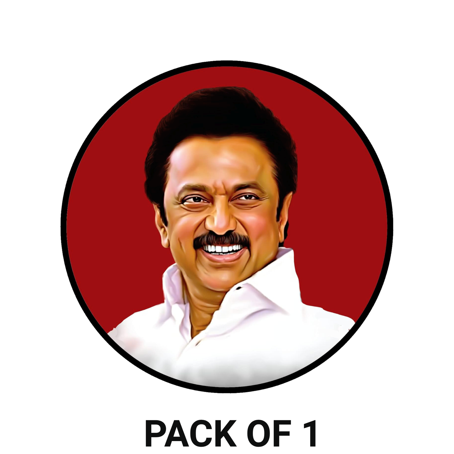 Smeeps M.K. Stalin Sticker – Premium HD Political Leader Decal | 10.16 cm Round Vinyl | Waterproof & UV Resistant DMK Car/Bike Sticker