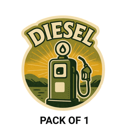Smeeps Diesel Car Sticker – Vintage Fuel Pump Design | 8.89 x 10.16 cm Waterproof Vinyl Decal | Vehicle Fuel Indicator Sticker
