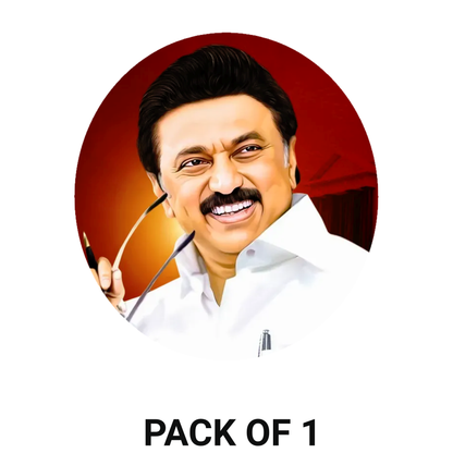Smeeps M.K. Stalin Sticker – Tamil Nadu CM Portrait Decal | 10.16 cm Premium Vinyl | Waterproof & UV Resistant Political Car/Bike Sticker
