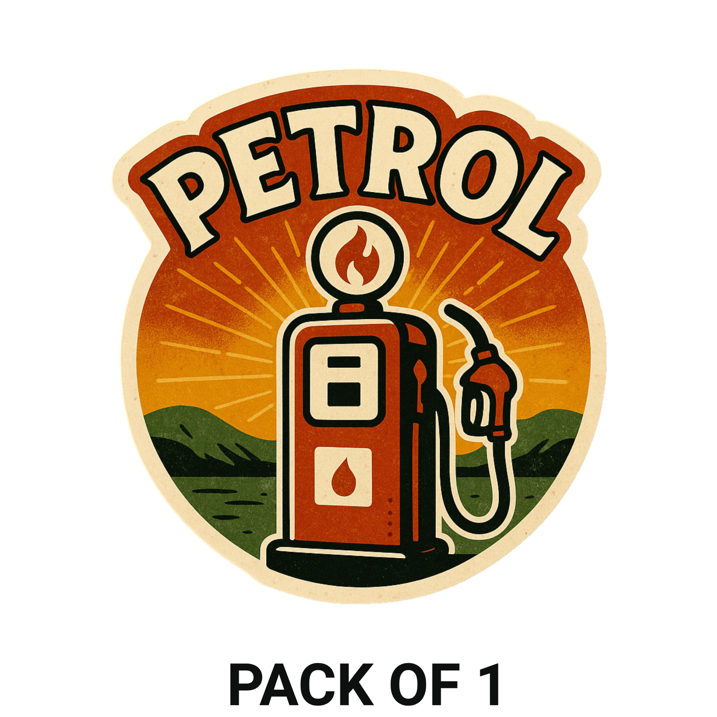 Smeeps Petrol Sticker – 10.16 x 9.40 cm Retro Fuel Pump Decal | Vintage Gas Station Design | Waterproof & UV-Resistant Vinyl for Cars & Bikes