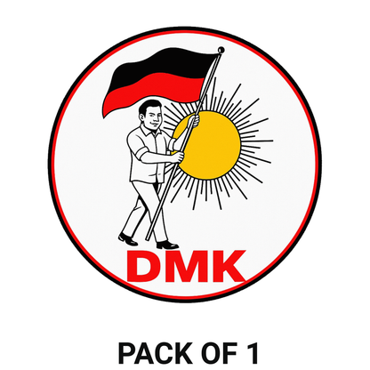 Smeeps DMK Symbol Sticker – 10.16 x 10.16 cm Round Vinyl Car & Bike Decal | Waterproof & UV Resistant | Dravida Munnetra Kazhagam Party Logo Sticker
