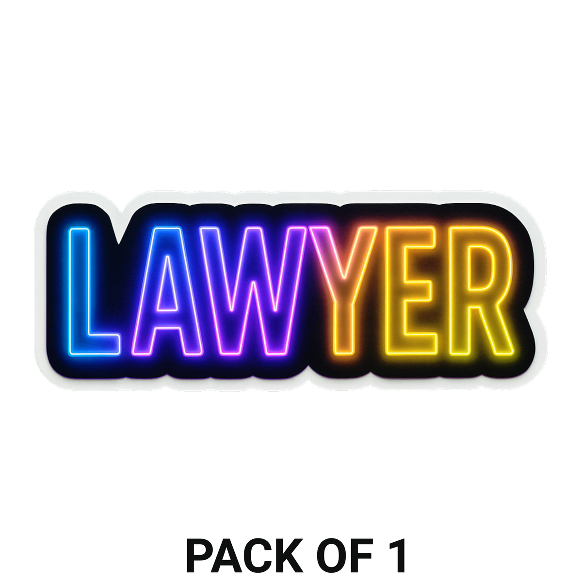 Smeeps “LAWYER” Neon Sticker – 12.7 x 5.08 cm Waterproof Vinyl Decal | Professional Car Back Glass & Bike Sticker | UV Resistant & Durable Glow Design