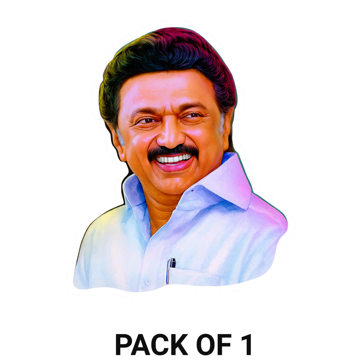 Smeeps M.K. Stalin Sticker – High-Quality Portrait Design | 10.67 x 8.89 cm Premium Vinyl | Waterproof & UV Resistant Political Decal