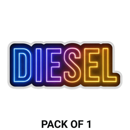 Smeeps DIESEL Fuel Cap Sticker – 12.7 x 5.34 cm Neon Glow Car Fuel Indicator Decal | Waterproof, UV-Resistant & Durable Vinyl for Vehicles