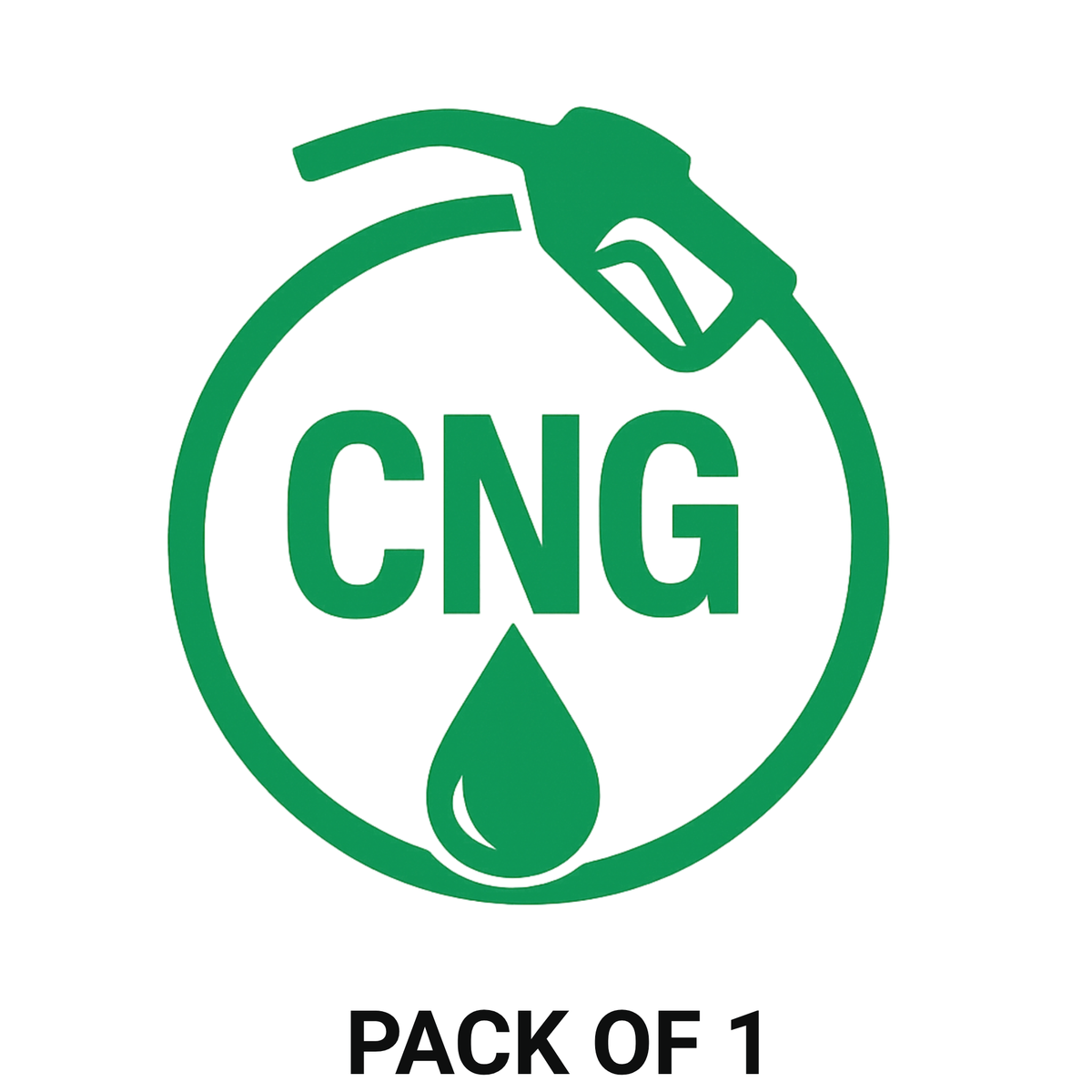 Smeeps CNG Fuel Cap Sticker – 9.66 x 8.89 cm Green Symbol Decal for Car & Bike | Fuel Type Identification | Waterproof & UV-Resistant Vinyl