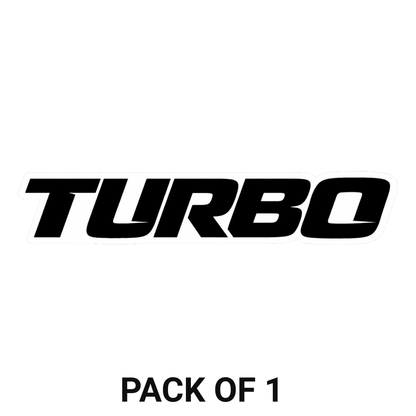 Smeeps Turbo Text Vinyl Sticker – 13.47 × 2.54 cm (5.3 × 1 Inch) Waterproof Die-Cut Car Sticker | UV Resistant Washproof Turbo Decal for Car, Bike, Helmet & Laptop | Pack of 1