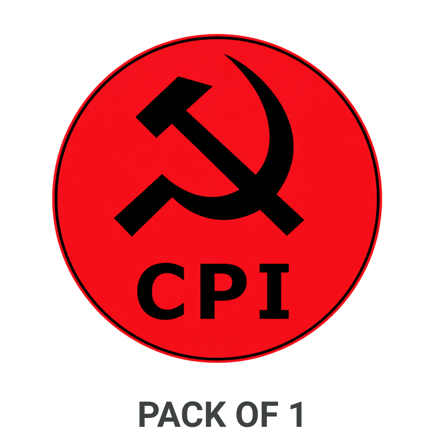 Smeeps CPI Hammer & Sickle Round Sticker – 10.16 cm (4 Inch) Car & Bike Vinyl Decal | Waterproof UV Resistant Political Sticker