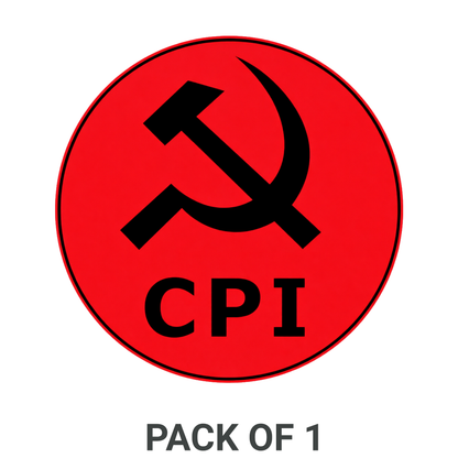 Smeeps CPI Hammer & Sickle Round Sticker – 10.16 cm (4 Inch) Car & Bike Vinyl Decal | Waterproof UV Resistant Political Sticker