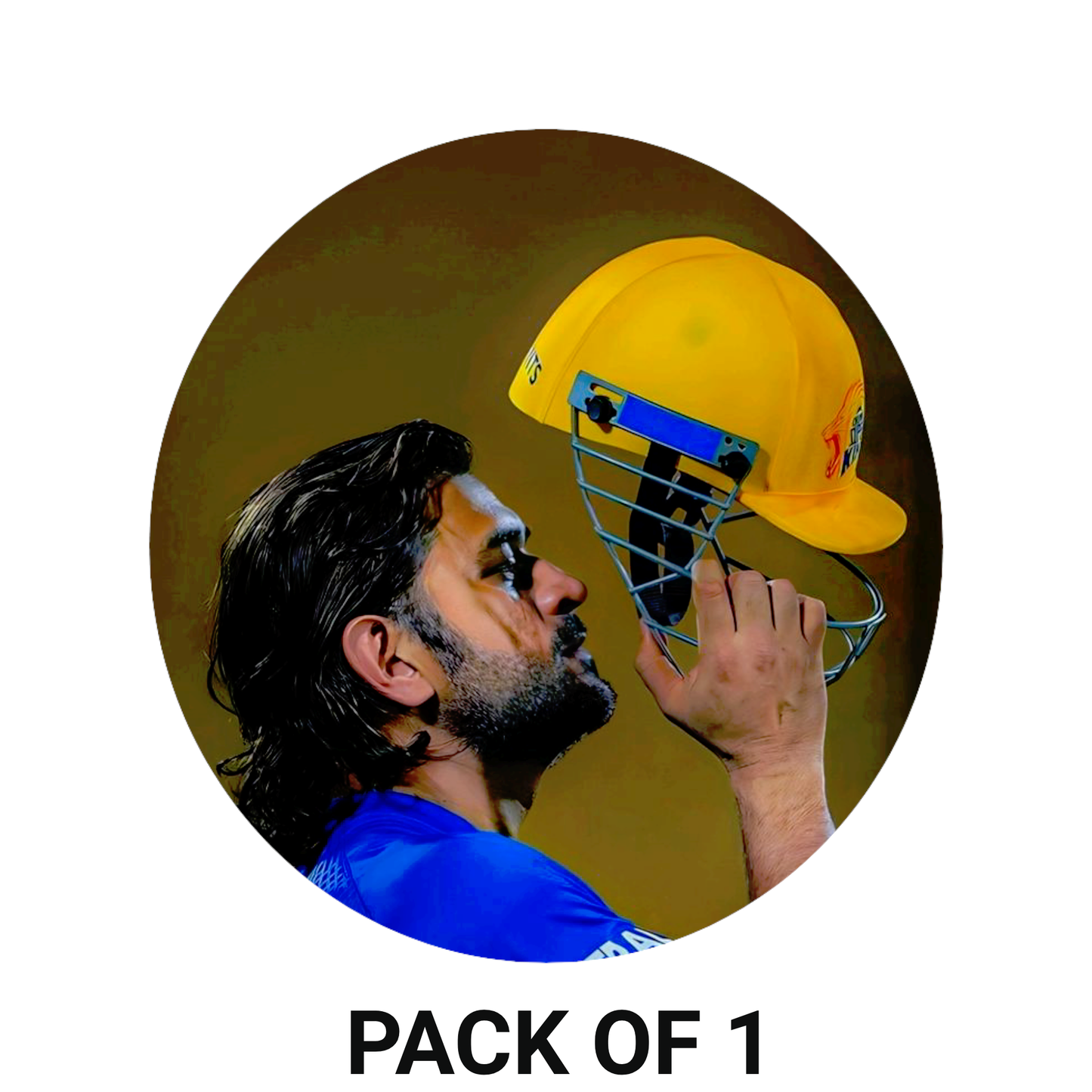 Smeeps MS Dhoni Tribute Sticker – 10.6 × 10.6 cm (4.2 × 4.2 Inch) Round Car & Bike Vinyl Decal | Captain Cool Helmet Kiss Design | Waterproof UV Resistant