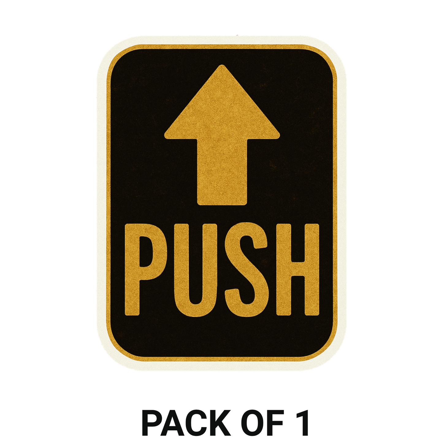 Smeeps PUSH Door Sticker – 15.24 x 11.18 cm Vinyl Sign | Gold & Black Push Indicator Label | Waterproof & Durable Door Instruction Sticker