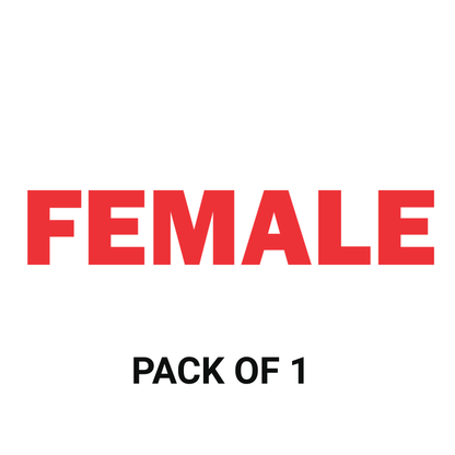 Smeeps Female Sticker – 8.3 x 1.5 cm Red Text Vinyl Label | Waterproof, Durable Restroom Door Sign