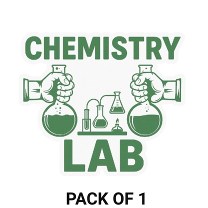 Smeeps Chemistry Lab Sticker – 10.16 x 11.43 cm Vintage Science Design | Hands Holding Flasks | Waterproof & UV-Resistant Vinyl