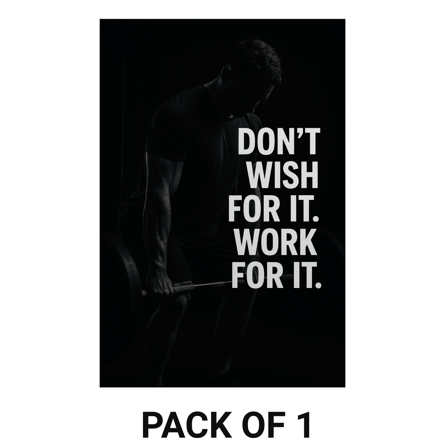 Smeeps Motivational Gym Wall Poster – “Don’t Wish For It, Work For It” Quote | Fitness Workout Room Décor | 30.48 x 45.72 cm Premium Gym Inspiration Print