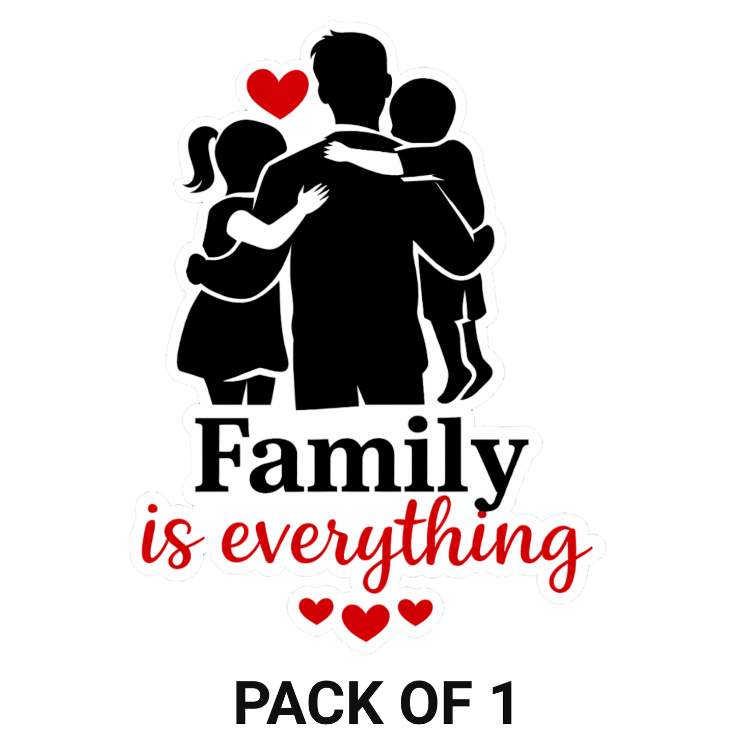 Smeeps Family Is Everything Vinyl Sticker – 11.43 × 8.39 cm (4.5 × 3.3 Inch) Waterproof Family Quote Decal | Car & Bike Sticker | UV Resistant Wash Proof | Pack of 1