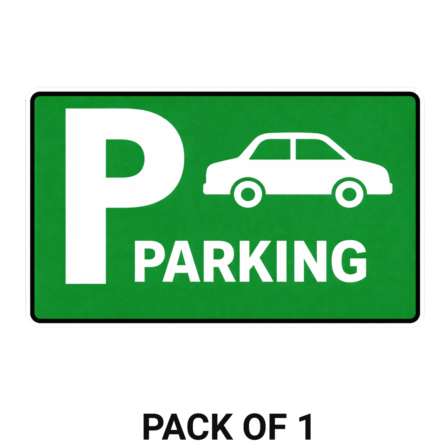 Smeeps Car Parking Sticker – 16.76 × 10.16 cm (6.6 × 4 Inch) Premium Vinyl Decal | Green “P” Car Parking Sign | Waterproof UV Resistant Wash Proof | Pack of 1