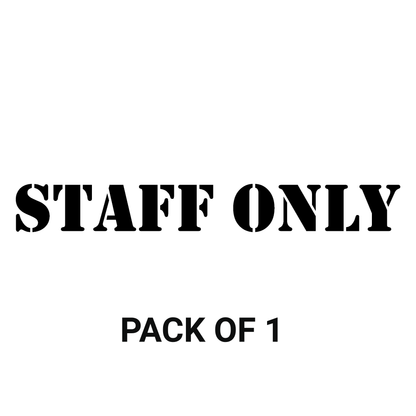 Smeeps Staff Only Sticker – 24.1 x 3 cm Door & Wall Safety Sign | Bold Black Text | Waterproof & Durable Vinyl Label