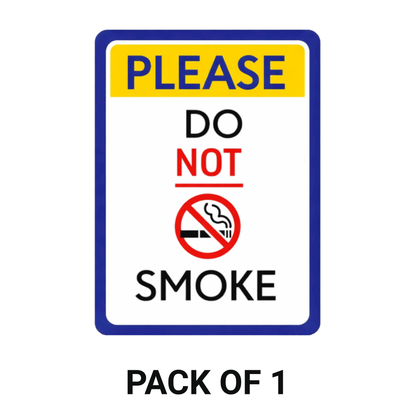 Smeeps Please Do Not Smoke Sign Sticker – 20.58 × 15.24 cm (8.1 × 6 Inch) No Smoking Warning Vinyl Sticker | Waterproof UV Resistant Wash Proof Durable