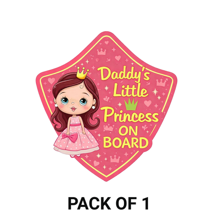 Smeeps Daddy’s Little Princess On Board Car Sticker – 14 × 13 cm (5.5 × 5.1 Inch) Cute Baby Girl Safety Vinyl Decal for Car | Waterproof UV Resistant Washable